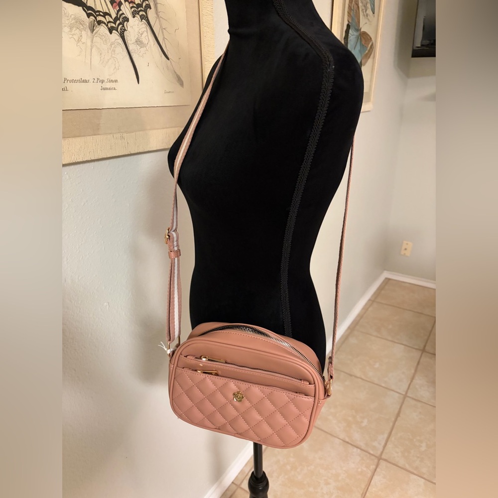 Alyssa Quilted Pink Crossbody Bag NWT